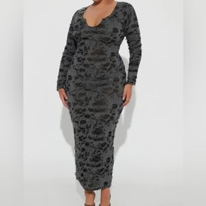 Fashion Nova distressed grey dress size 1×